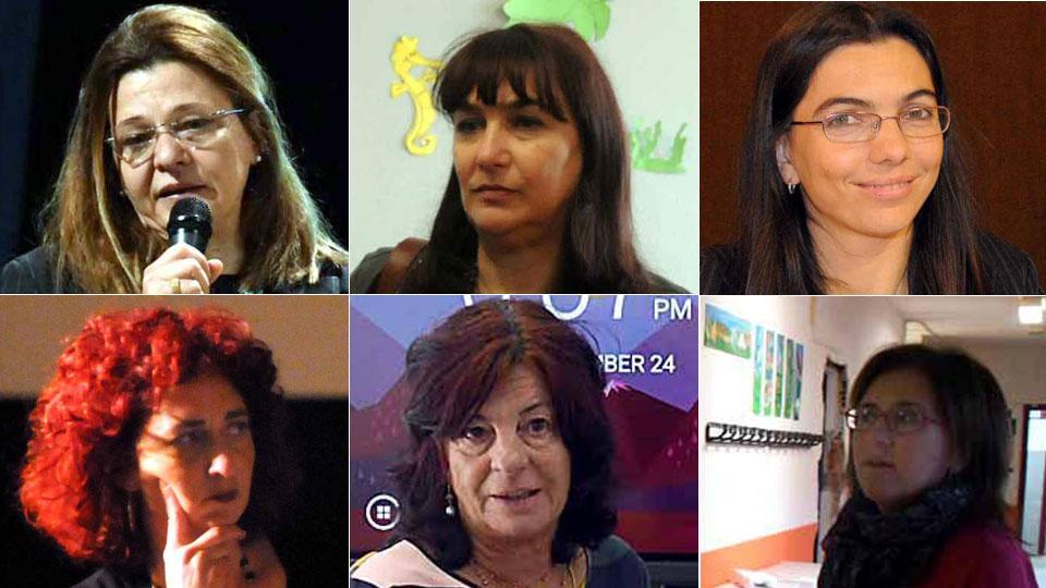 Da sinistra Sonia Casaburro, Marta Castagna, Carmen Menchini, in basso da sinistra Amedea Cinquanta, Stefania Figaia, Alessandra Carozzi