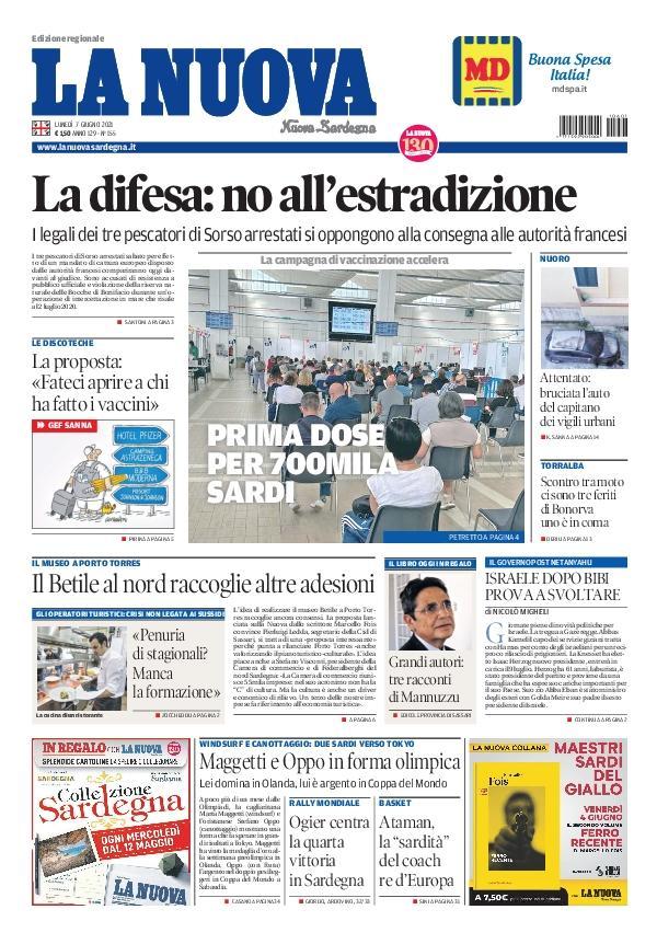 La Nuova Sardegna - Prima Pagina - 7 giugno 2021