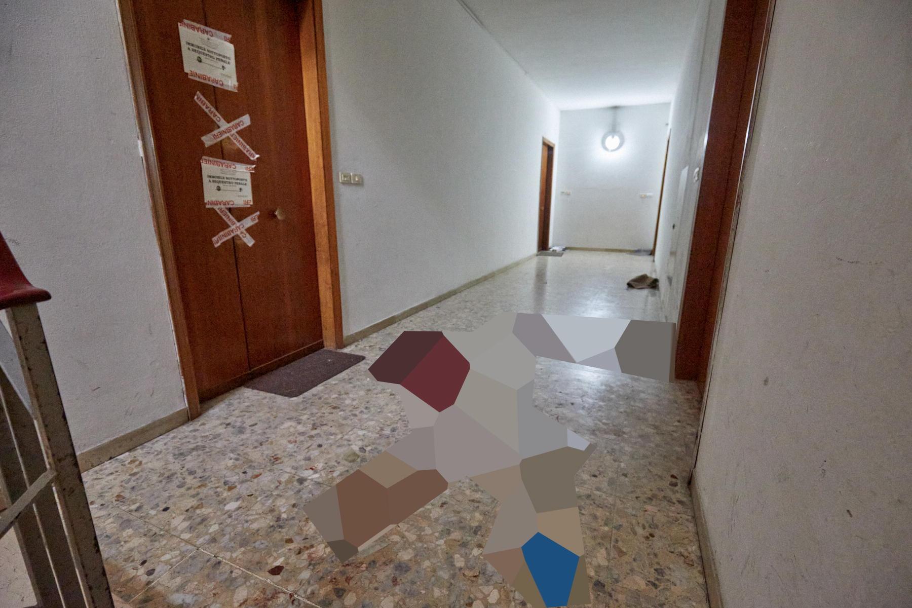 Il pianerottolo dove è avvenuta la tragedia