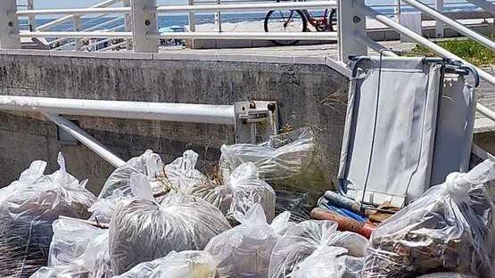 Raccolte in spiaggia anche ruote e lenzuola