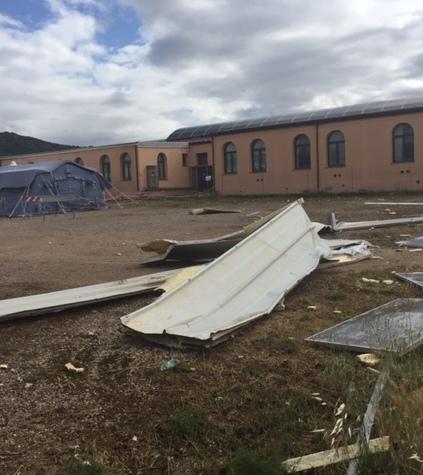 Tromba d’aria a Ozieri, gravi danni alla Fiera 