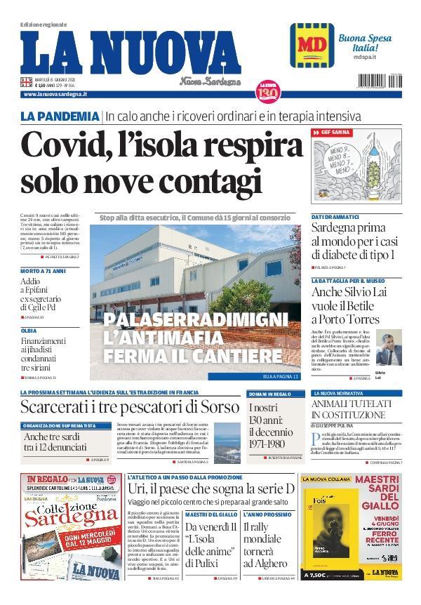 La Nuova Sardegna - Prima Pagina - 8 giugno 2021