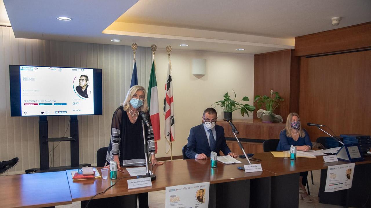 La presidente del Corecom Susi Ronchi alla cerimonia in consiglio regionale per il Premio Gianni Massa (foto Mario Rosas)