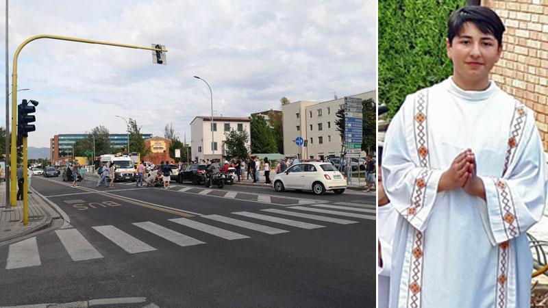 L’arrivo dei soccorsi domenica pomeriggio in via Matteucci; a destra Lorenzo Mori