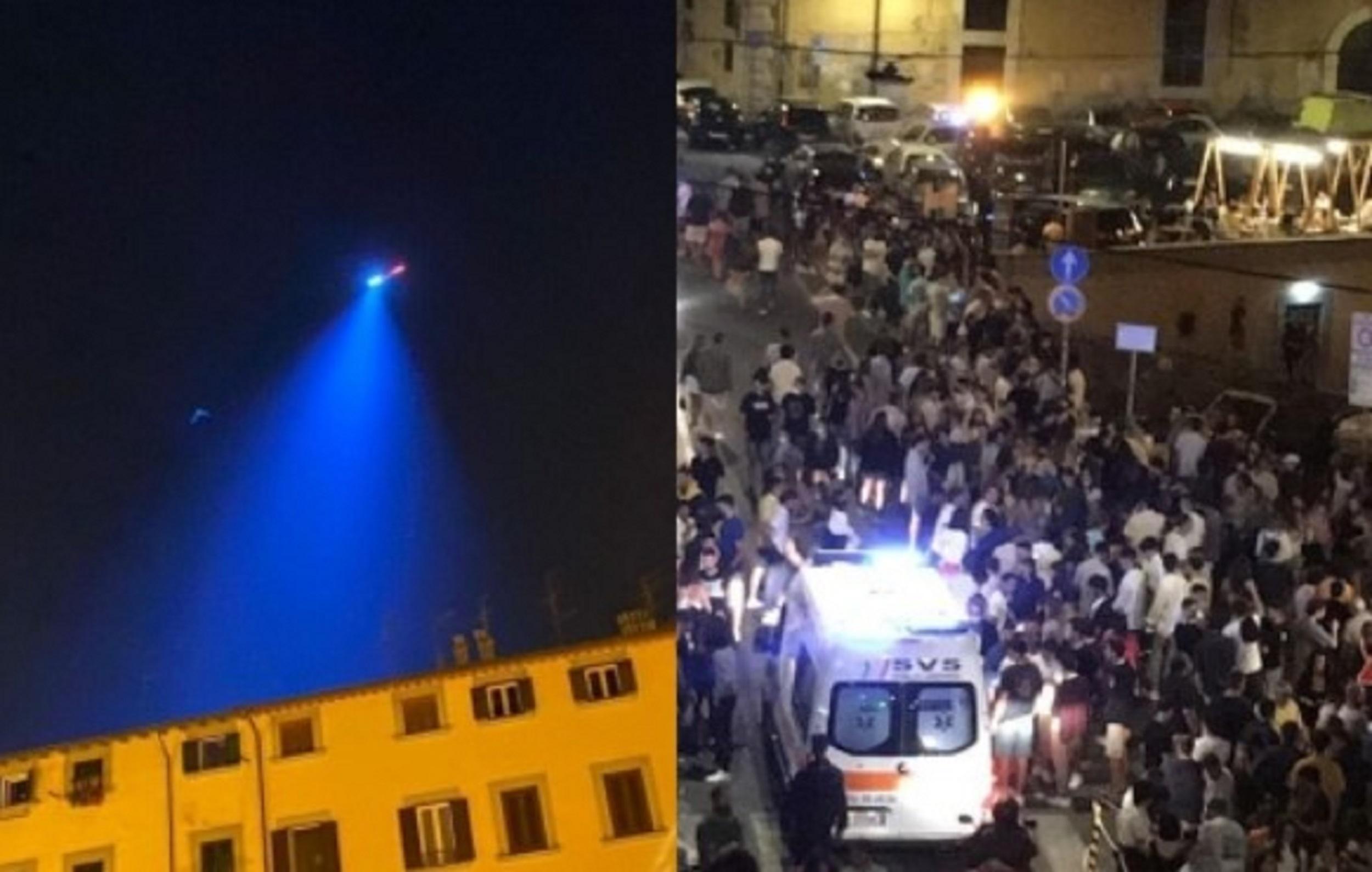 L'elicottero della polizia e la movida in Venezia