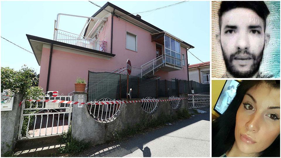 La villetta ieri pomeriggio chiusa e circondata dal nastro segnaletico, Yassine Erroum e Alessandra Piga