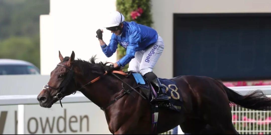 Marco Ghiani in sella a Real World dopo il successo ad Ascot