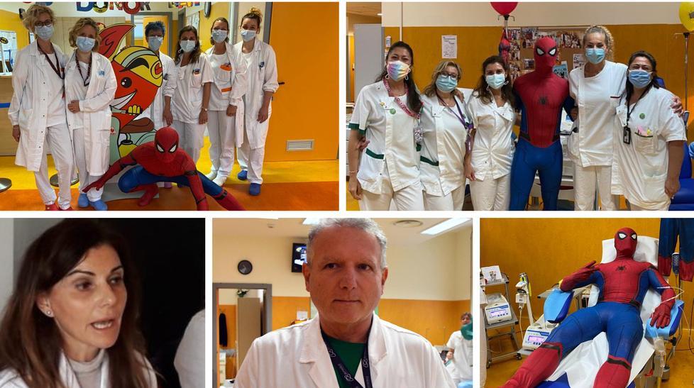 Giornata mondiale dei donatori Anche Spiderman “atterra” al centro trasfusionale del Lotti