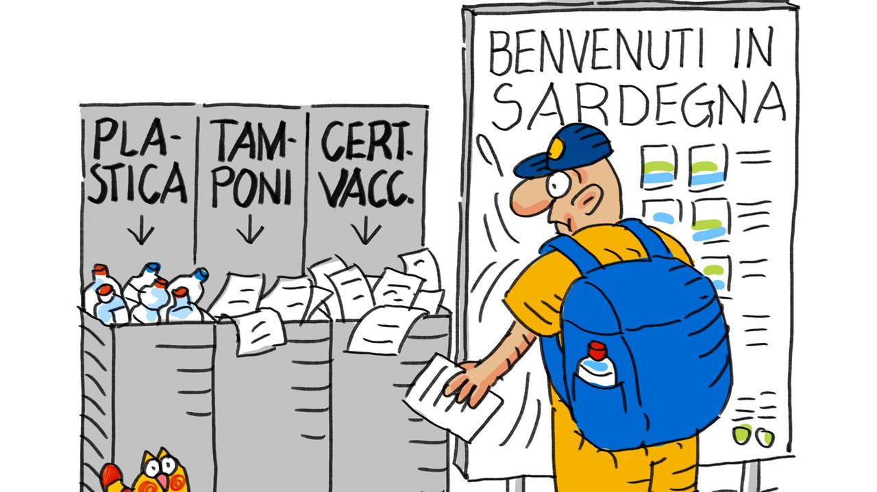 La vignetta di Gef: Sardegna, si entra senza certificato vaccinale o tampone