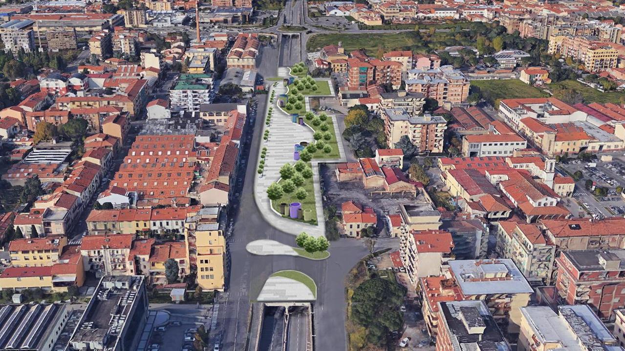 Un rendering del progetto del sottopasso del Soccorso