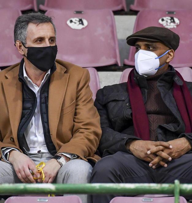 L'imprenditore indiano Yogesh Maurya e l'italo americano Roberto Angiolucci allo stadio Picchi (Masini)