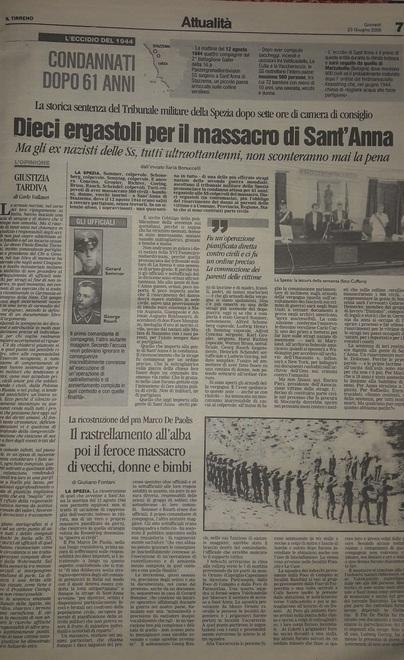 Sant’Anna, quella condanna attesa 61 anni per i nazisti che trucidarono 560 civili
