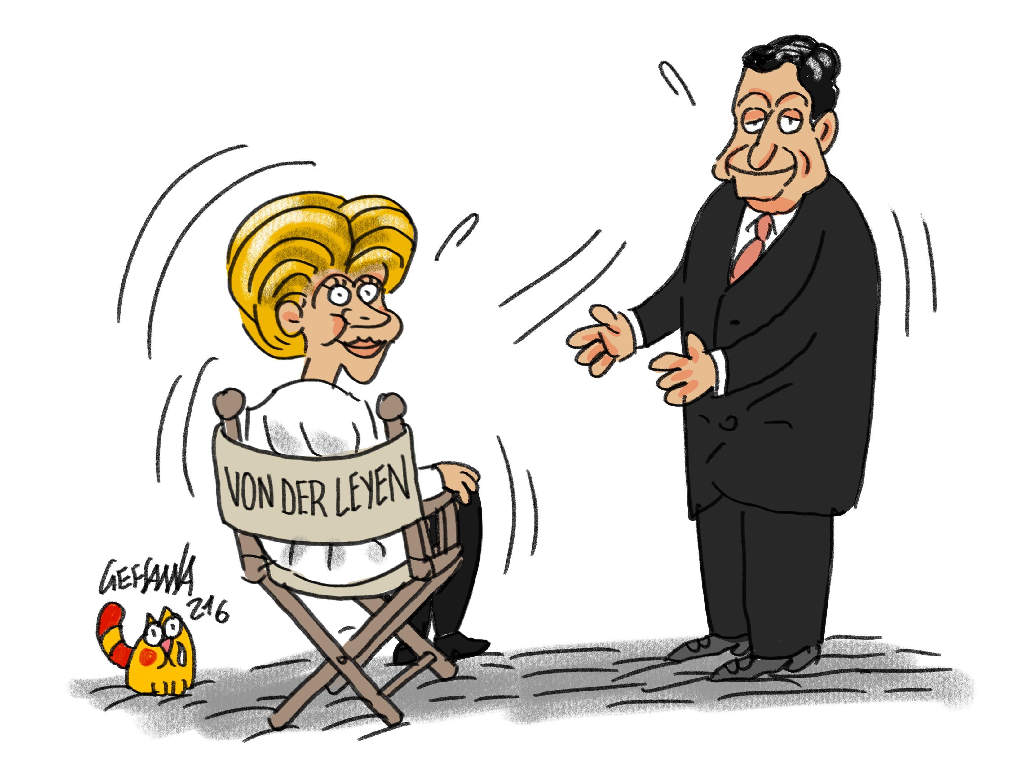 La vignetta di Gef: Von der Leyen incontra Draghi a Roma, via libera al Recovery italiano  