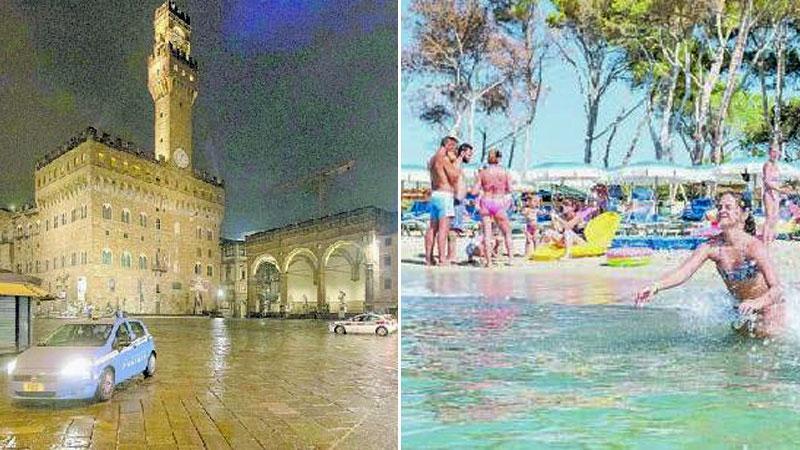 Ultimi giorni a di coprifuoco a Firenze e vita di mare al villaggio Orizzonte in costa degli Etruschi