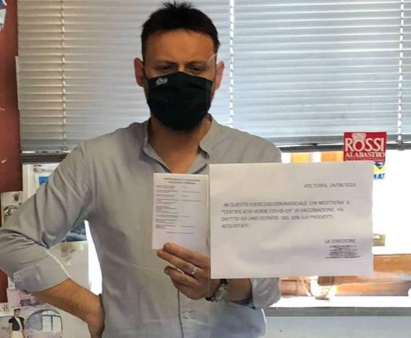 Sconto del dieci per cento a chi mostra in negozio il certificato verde Covid 