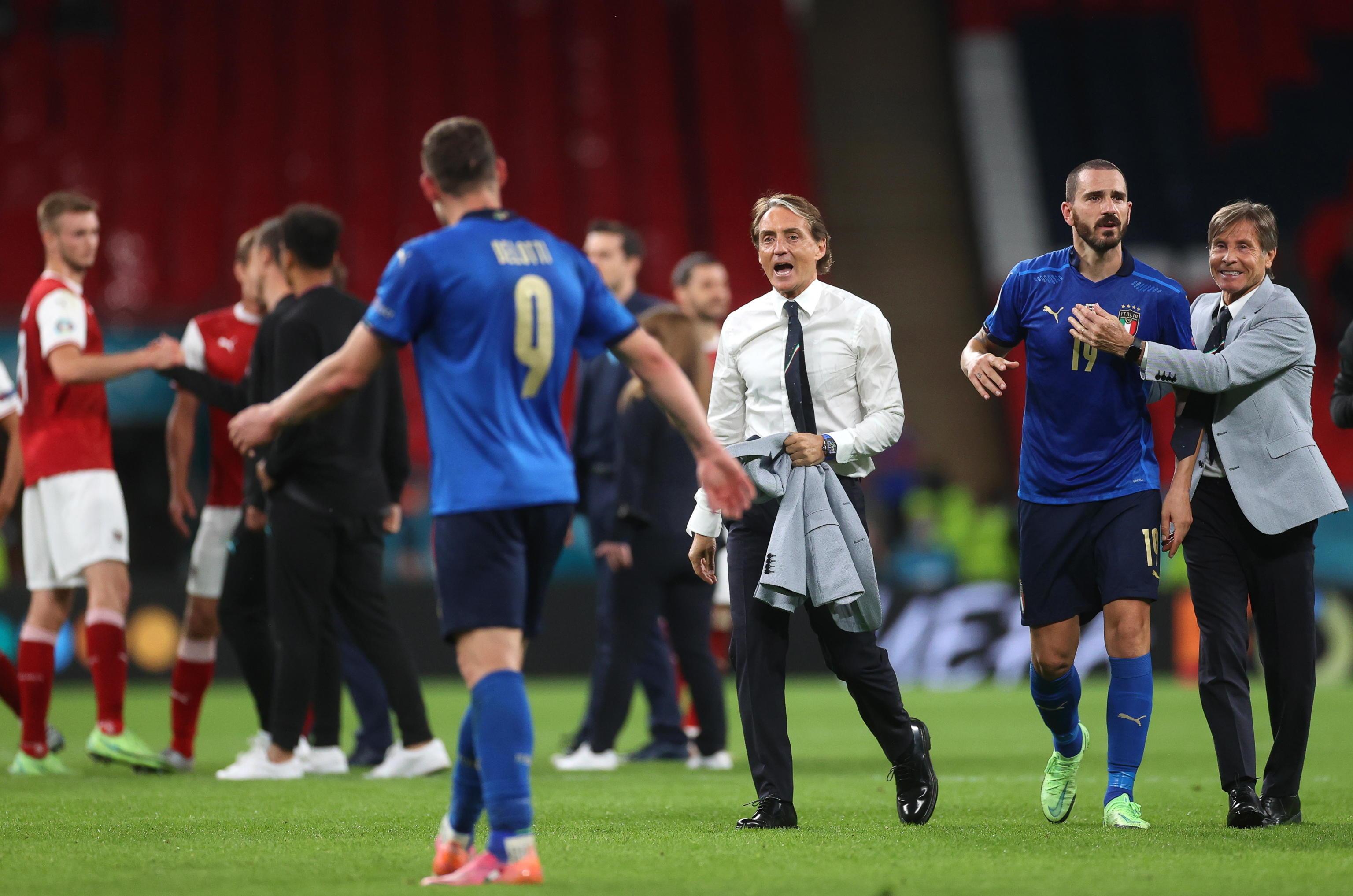 Mancini esulta a fine gara