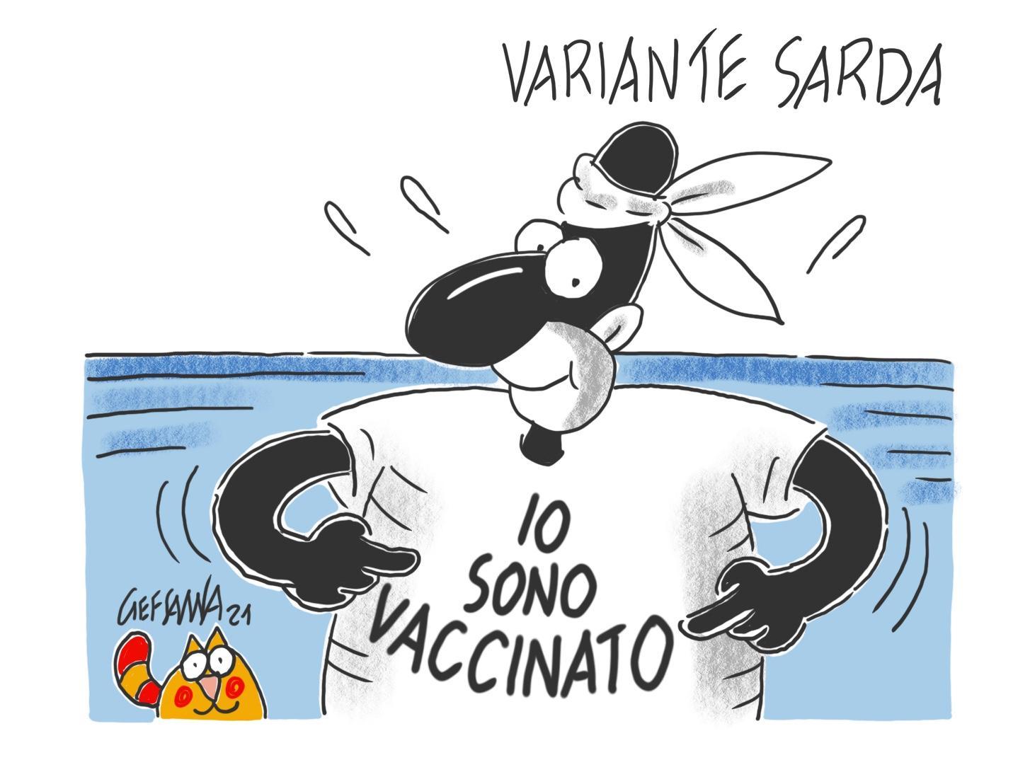 La vignetta di Gef: cade l'obbligo della mascherina all'aperto