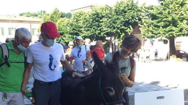 Sul Cammino di Aronte 60 persone e un asinello