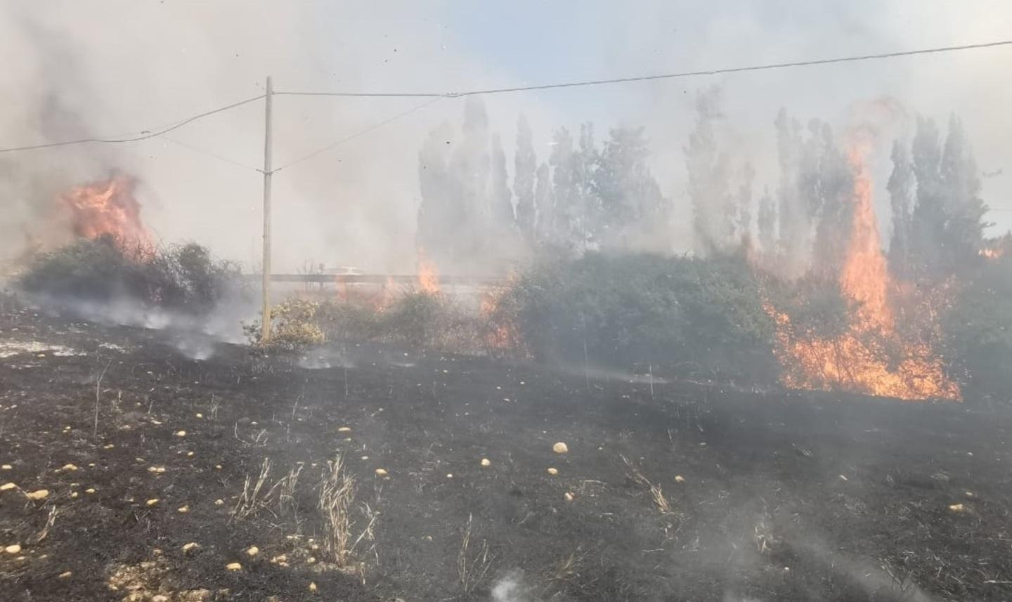 Incendio accanto alla strada, momenti di paura a Tottubella
