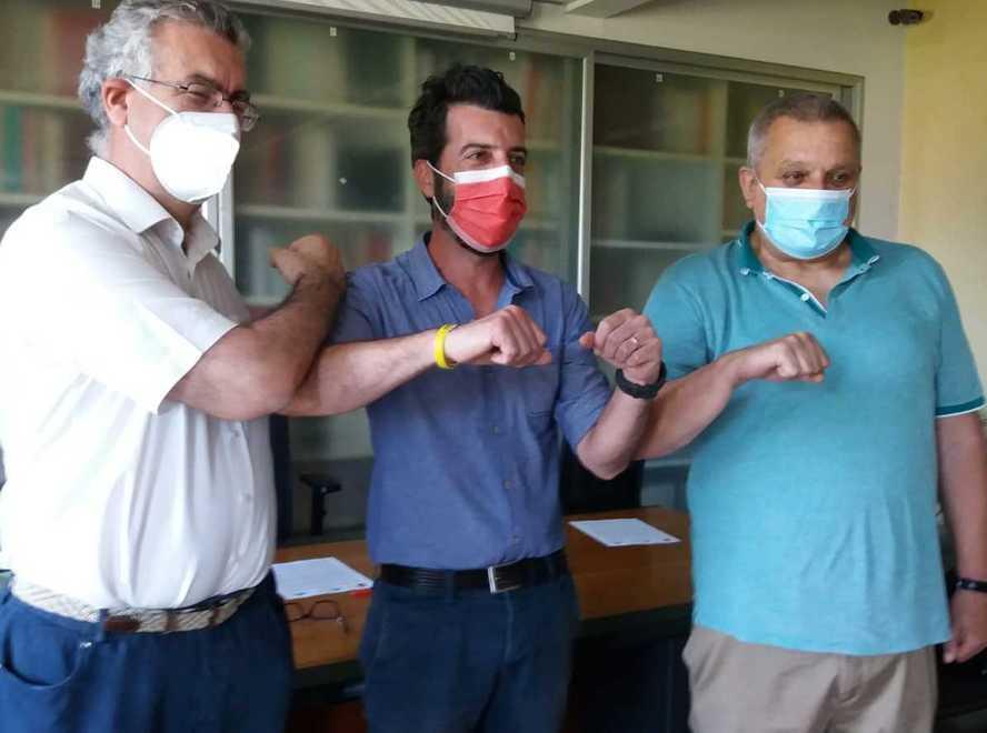 Marco Bucci (Cisl), Lorenzo Pancini (Cgil) e Rodolfo Zanieri (Uil)