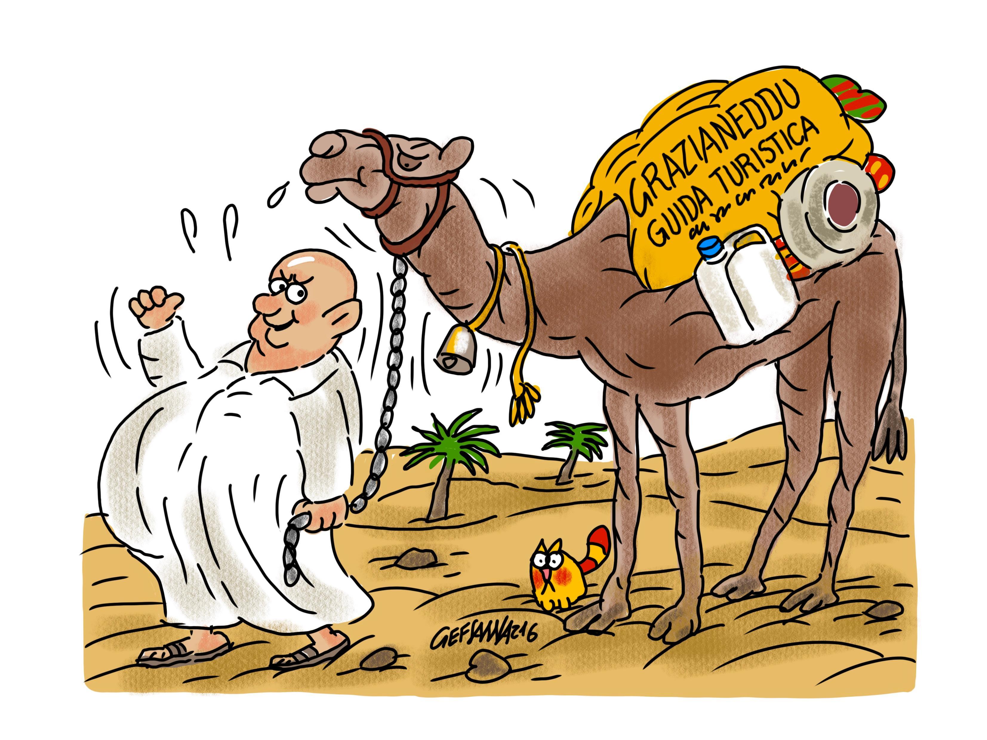 La vignetta di Gef: Grazianeddu è nascosto in Nord Africa