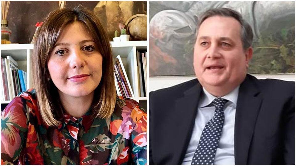 La sindaca Giulia Deidda e il capogruppo dell’opposizione Alessandro Lambertucci