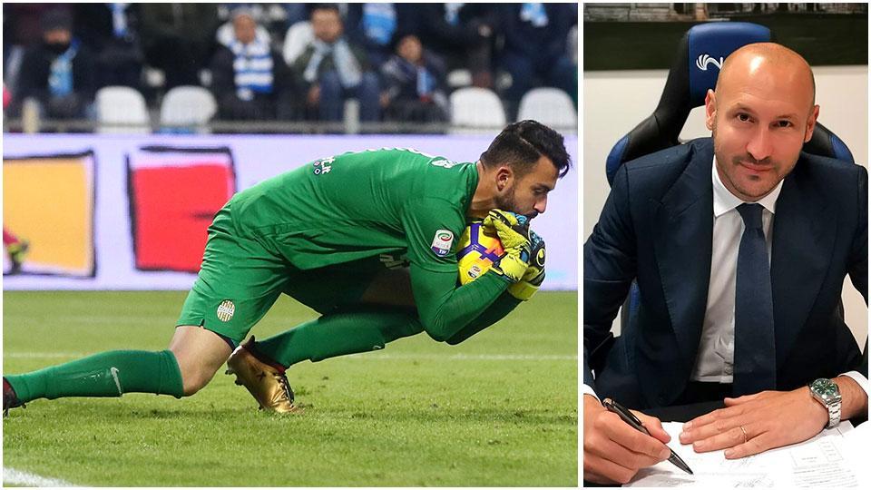 I due attuali volti nuovi del Pisa per la stagione 2021/2022: da sinistra il portiere David Andrade Nicolas e il direttore sportivo Claudio Chiellini