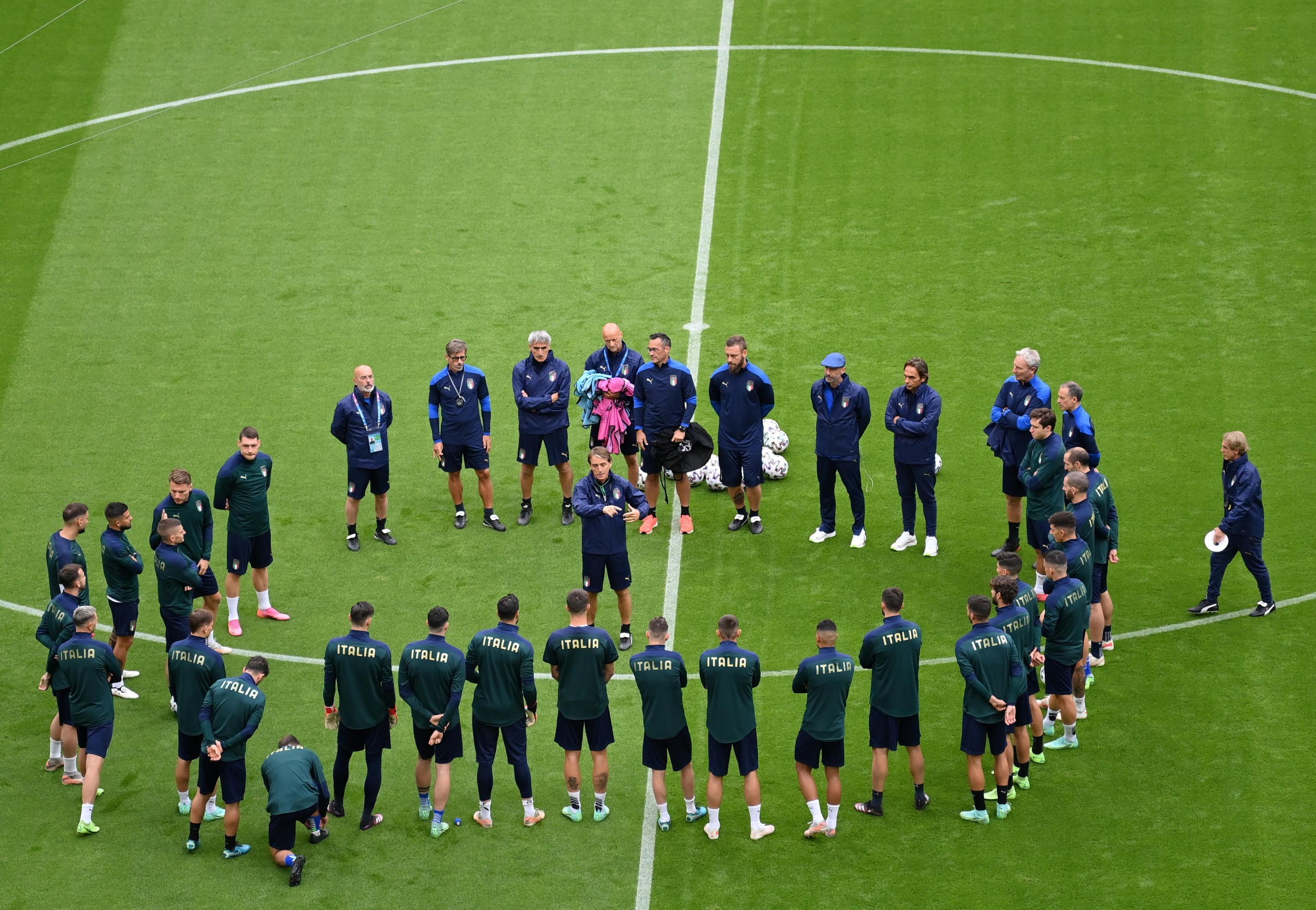 L'allenamento degli azzurri a Monaco di Baviera