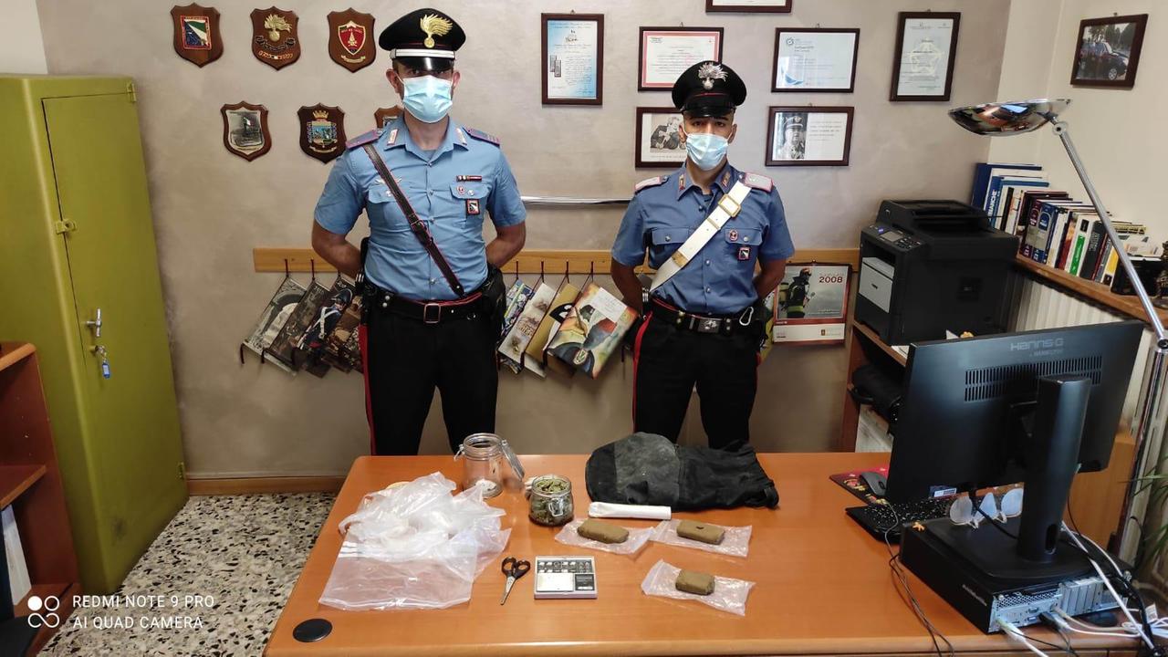 La droga sequestrata dai carabinieri di Gualtieri, trovata in uno zaino nascosto in un terreno