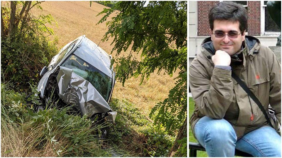 L’auto finita fuori strada sulla regionale 74, in località Corano di Pitigliano e il cardiologo Marco Breschi