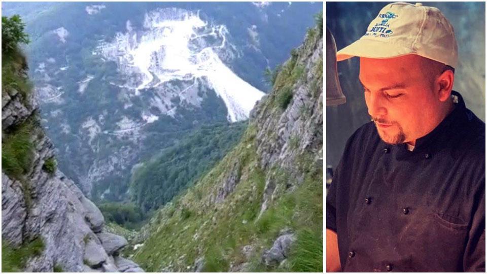 Il dirupo in cui è caduto e morto l’escursionista di Fauglia e Alessio Amato