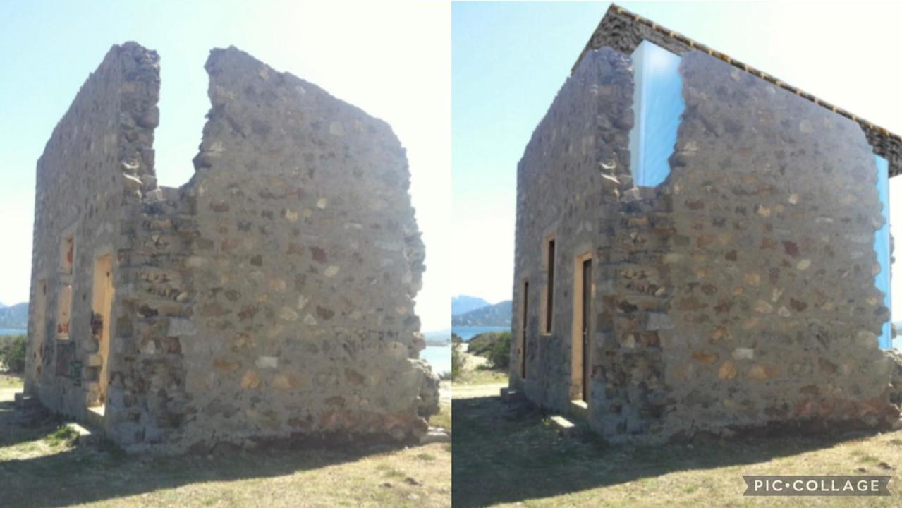 Il rudere di Cala Saccaia come è oggi e come sarà restaurato