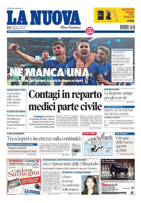 La Nuova Sardegna - Prima Pagina - 7 luglio 2021