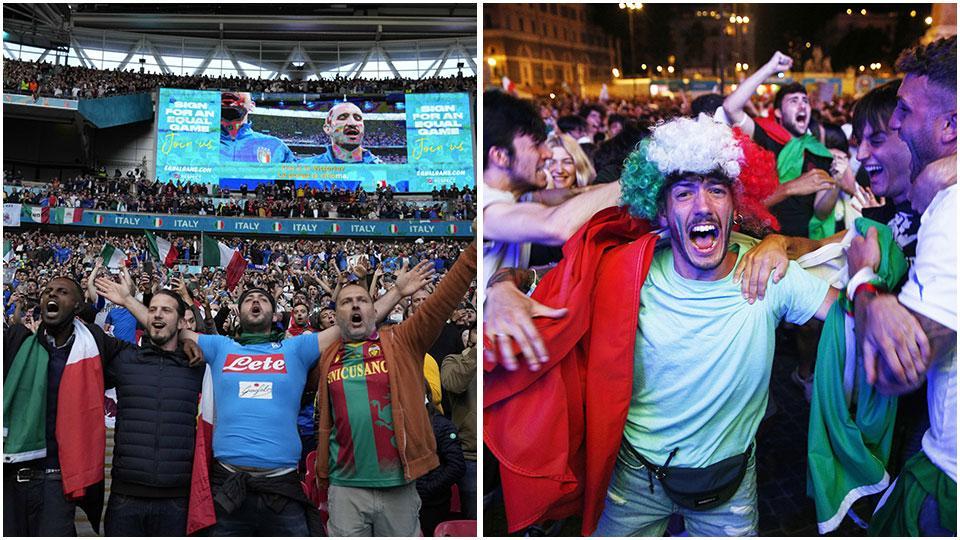 I tifosi dell’Italia a Wembley e Roma: erano in 11 mil a a Londra per la squadra di Mancini