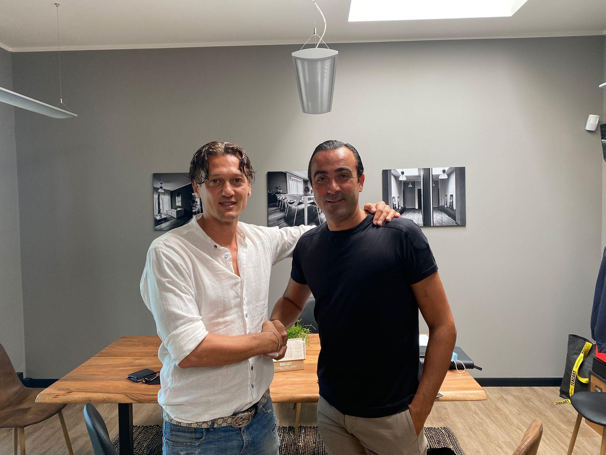 Simone Barone, nuovo allenatore della Correggese, con il ds Giorgio Marinucci Palermo