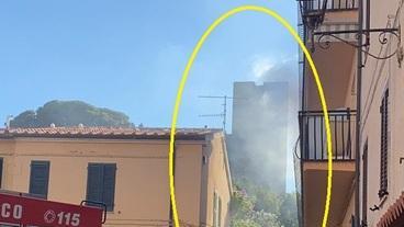 Fiamme all’hotel Telamonio, paura in paese