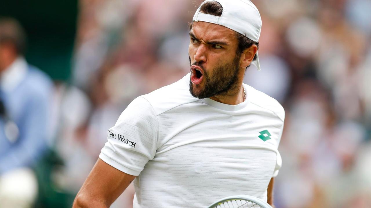 La grinta di Matteo Berrettini, in un momento di forma eccellente: oggi la finale con Djokovic