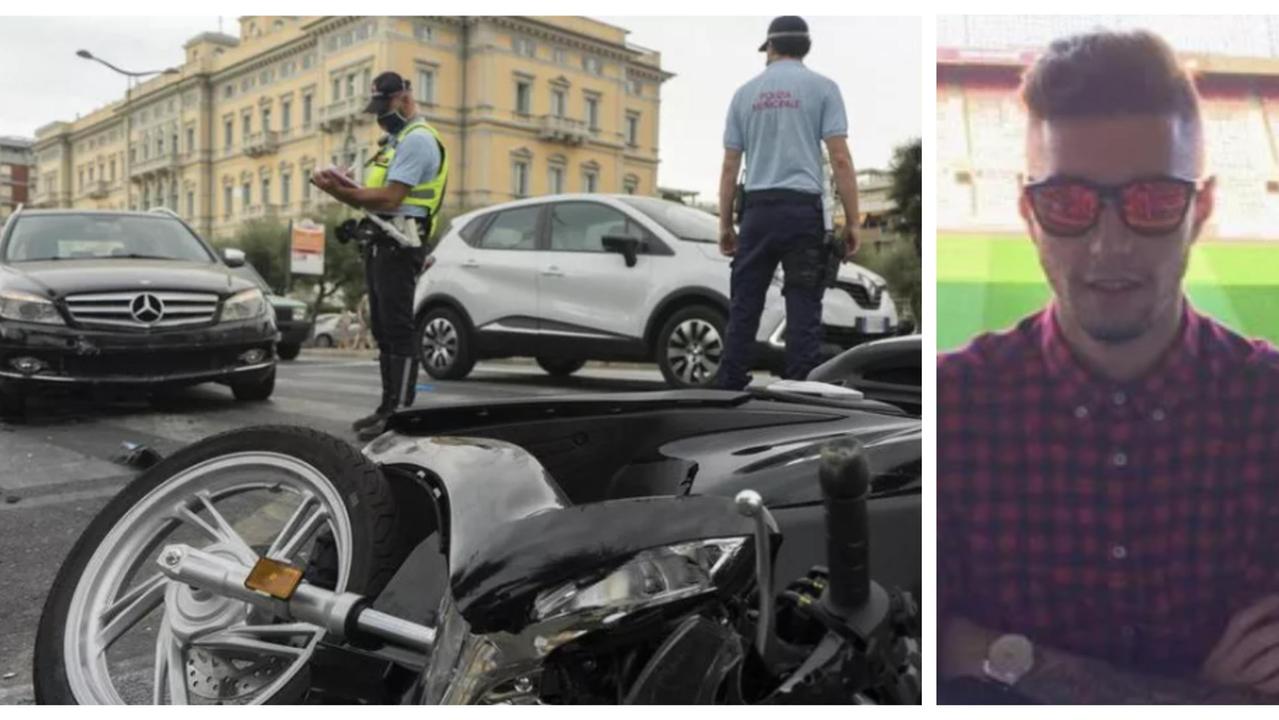 Il luogo dell'incidente e Claudio Persico, il trentenne investito tuttora in prognosi riservata
