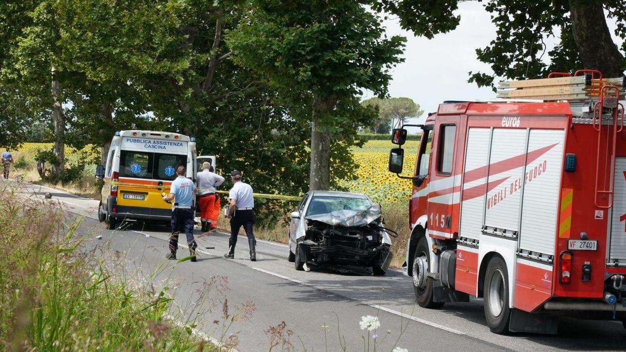 Il teatro del terribile incidente di Cascina (foto agenzia Franco Silvi)