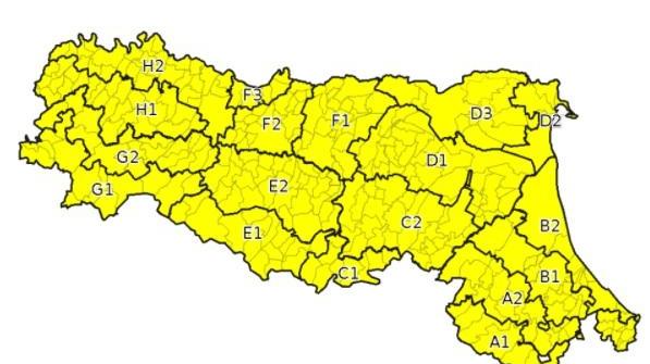 Maltempo Allerta di colore giallo in otto regioni, Emilia Romagna compresa: "Possibili danni associati"