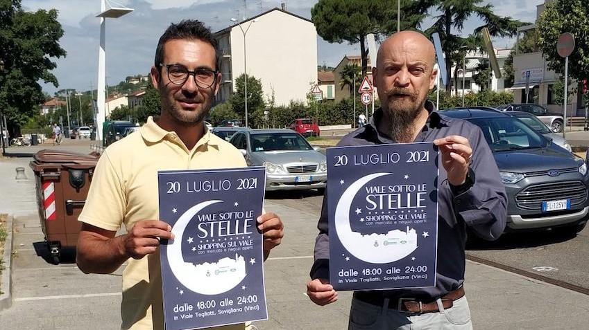 Il responsabile Confesercenti Empolese-Valdelsa Gianluca D'Alessio e l'assessore alle attività produttive di Vinci Paolo Frese