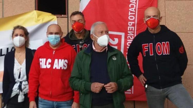 Una rappresentanza della Cgil