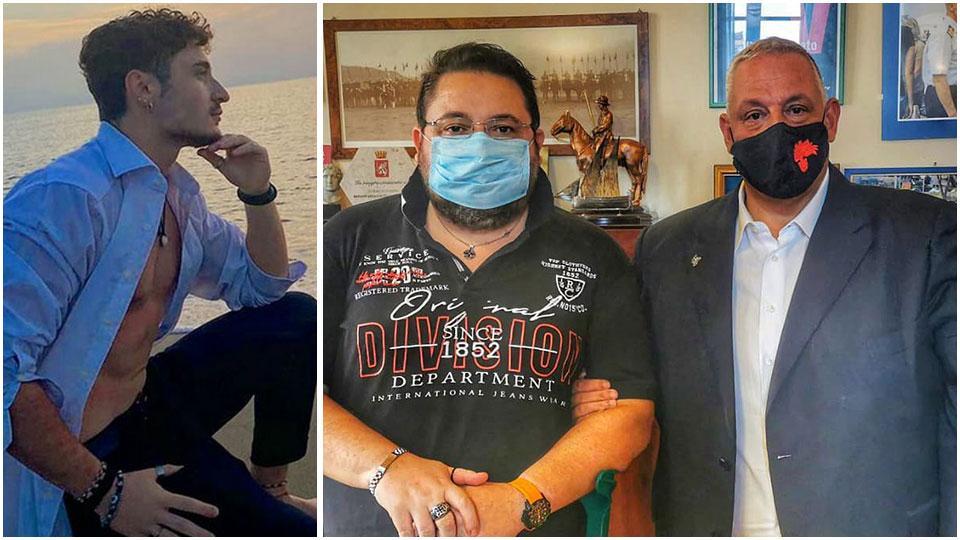 Gaetano Saccone, il giovane che si trova a Malta e Filippo Saccone (a sinistra) nell’ufficio del sindaco Vivarelli Colonna