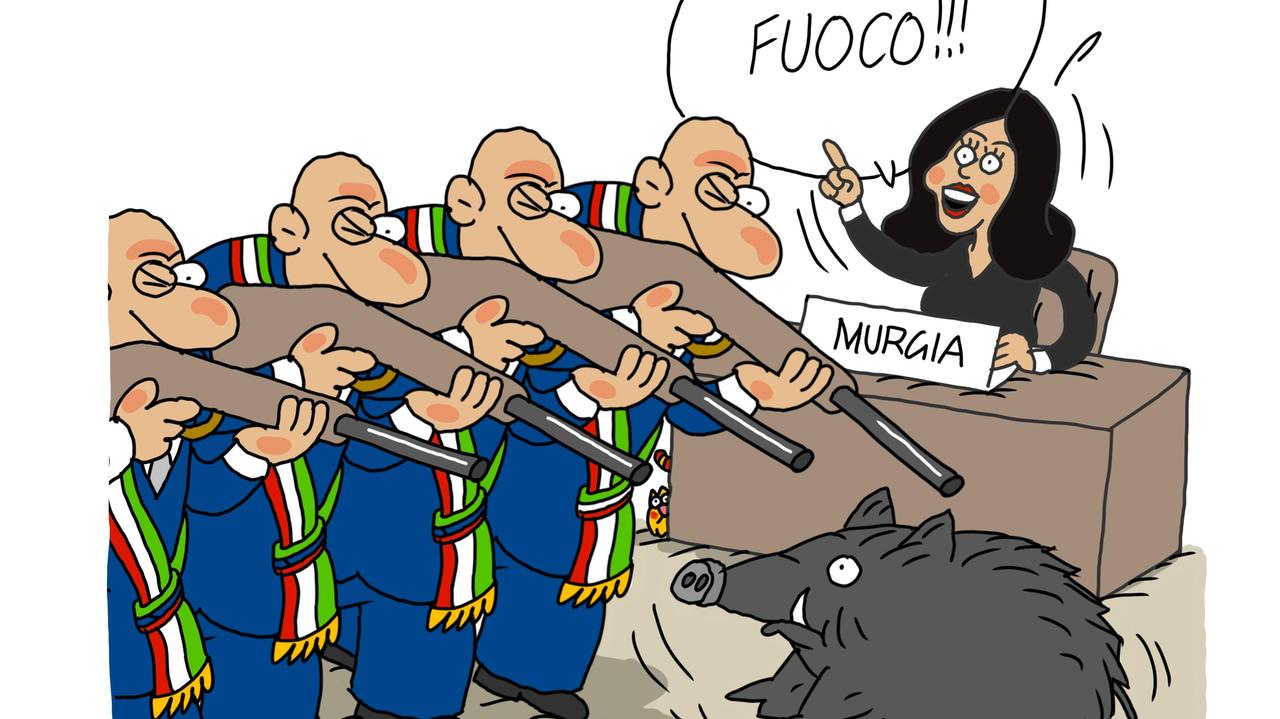 La vignetta di Gef: troppi cinghiali in Sardegna, dalla Regione l'indicazione di abbatterli