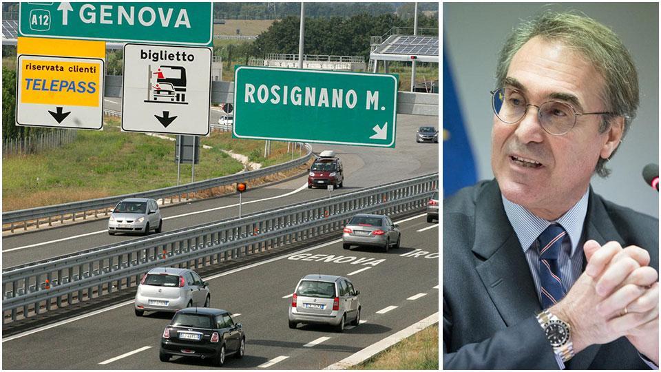 Il tratto autostradale della Tirrenica che finisce con il casello di Rosignano e Massimo Simonini, ad di Anas e futuro commissario straordinario