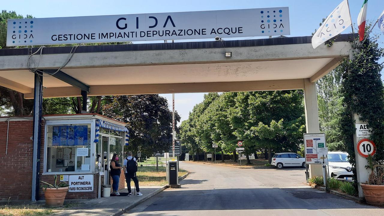L'ingresso dell'impianto di depurazione di Baciacavallo