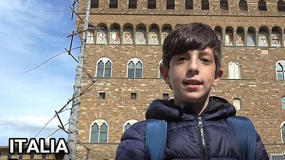 Un’immagine del video con Alfredo Matteo Giannelli, il ragazzino di 11 anni che lo ha realizzato