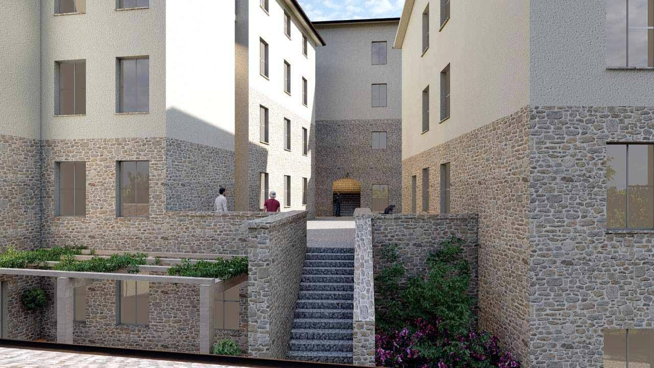 Un rendering della realizzazione di uno degli edifici all’interno del progetto di riqualificazione di Casette