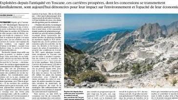 Carrara tra arte, industria e contenziosi su Le Figarò