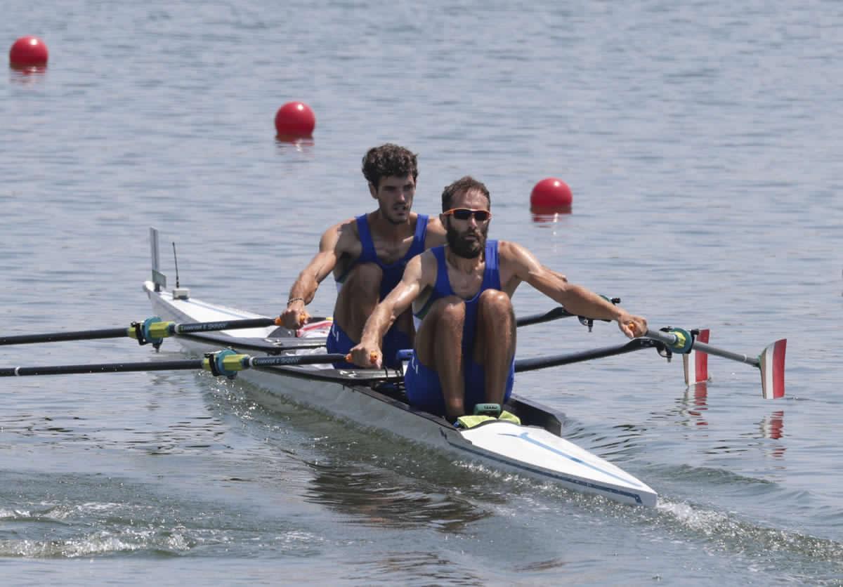 Stefano Oppo, a destro, e Pietro Ruda a sinistra in azione a Tokyo